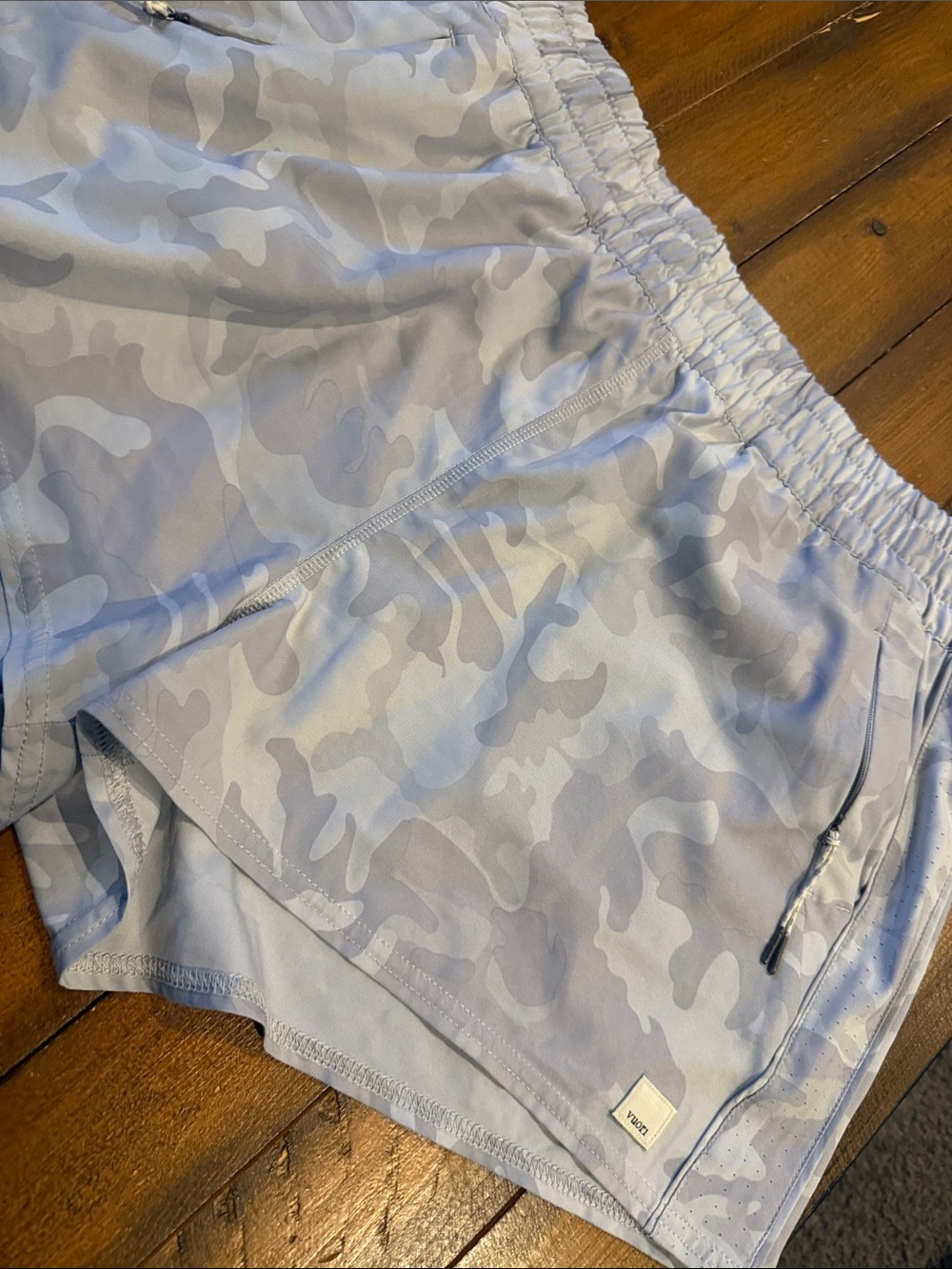 Vuori Light Blue Camo Athletic Shorts - Picture 2 of 3